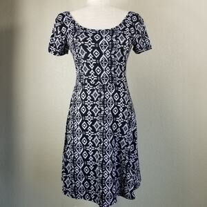 Bobbie Brooks Womens Midi Dress Rustic Aztec Easter Small